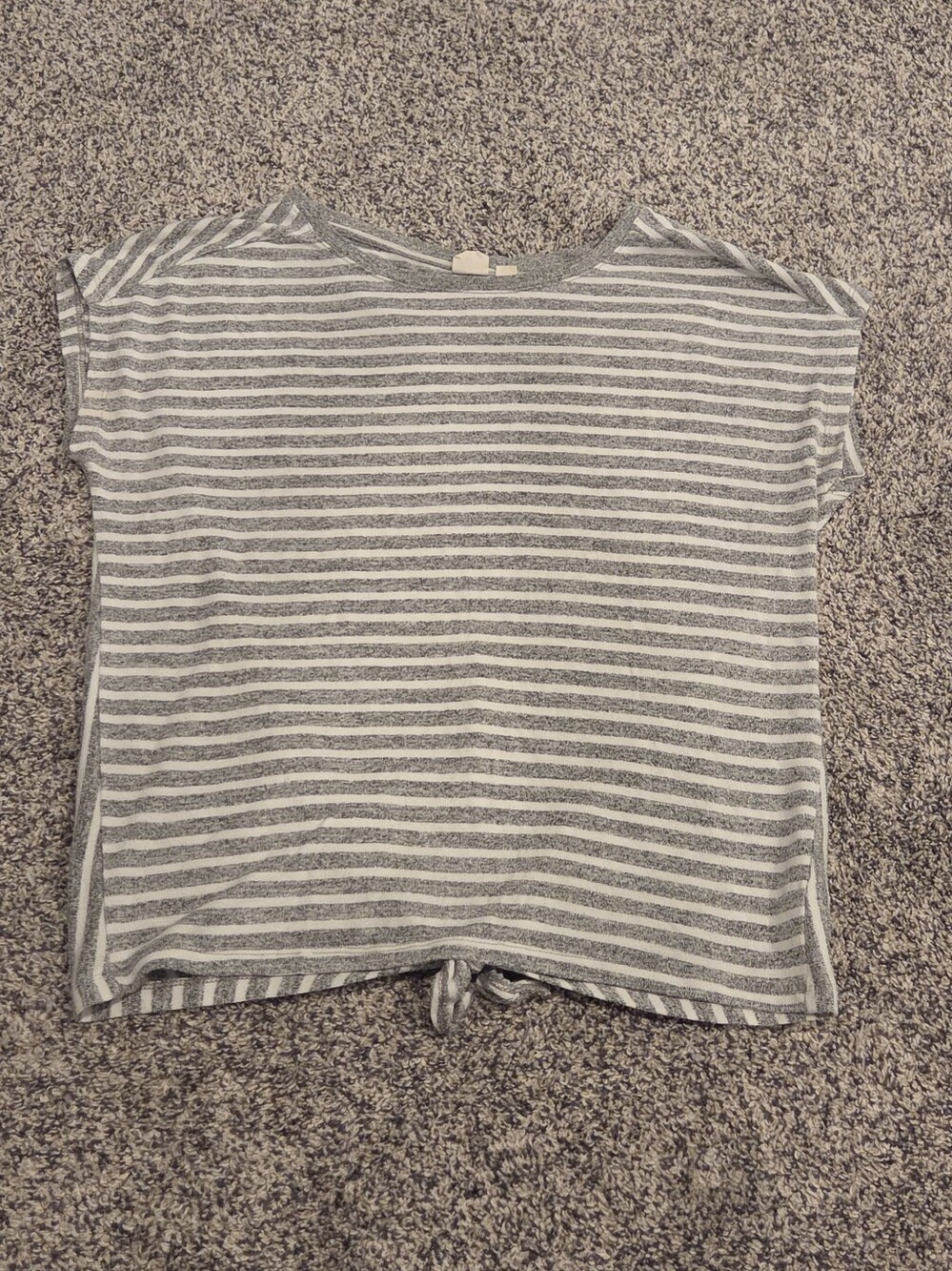 GAP Gray & White Striped Tie-back Top